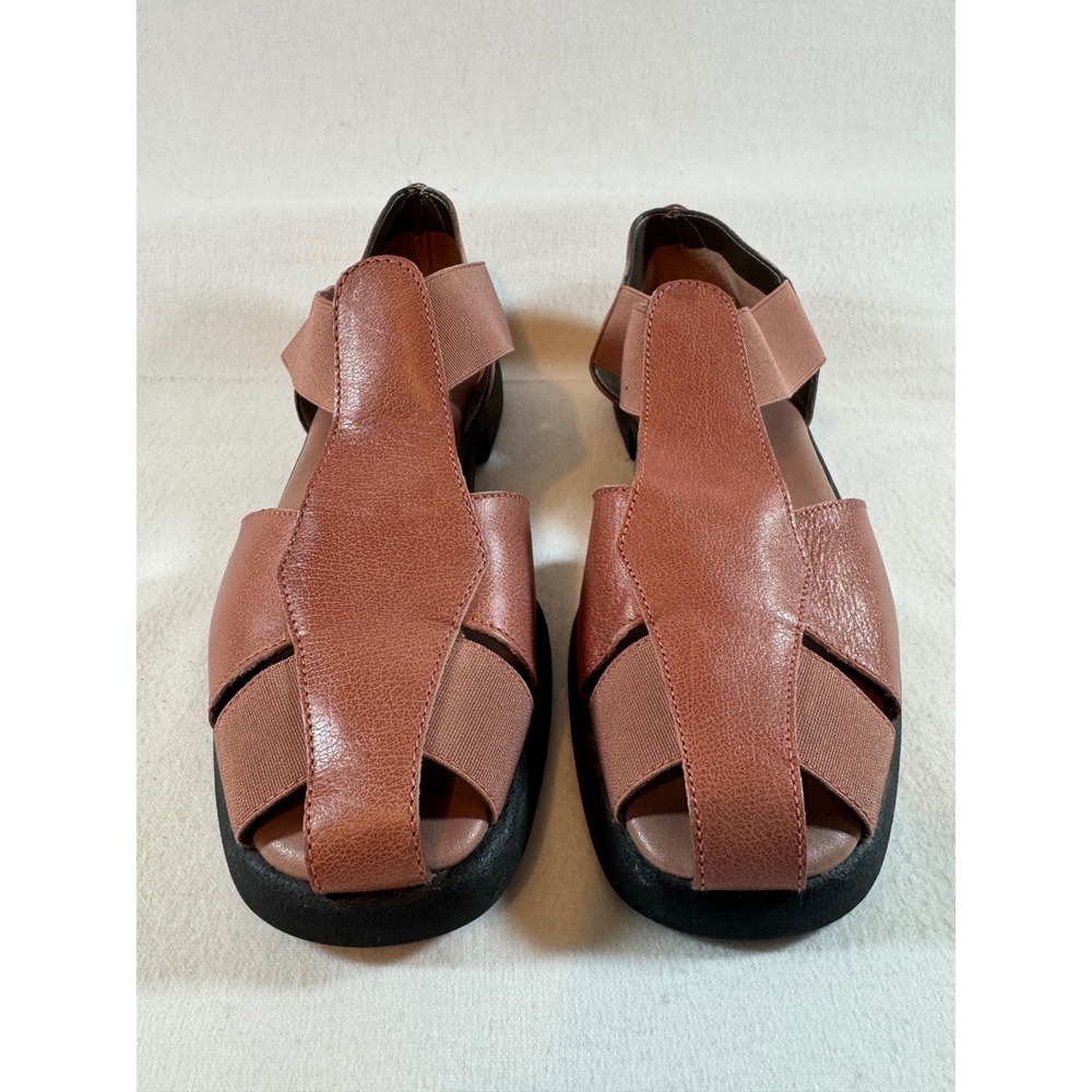 Aerosoles Vintage Brown Leather Fisherman Sandals Made in Italy Womens 7.5 B
